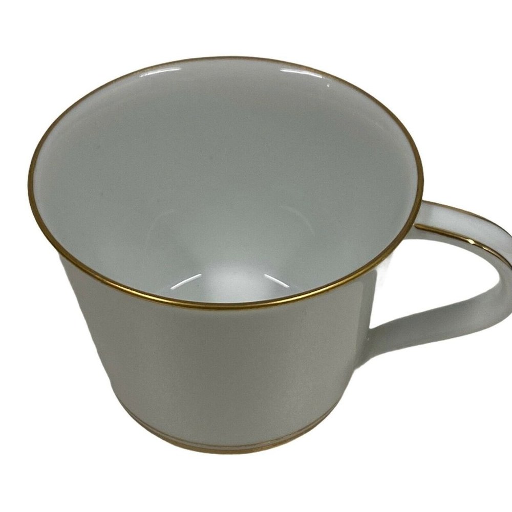 Noritake Gloria Flat Tea Coffee Cup White with Gol